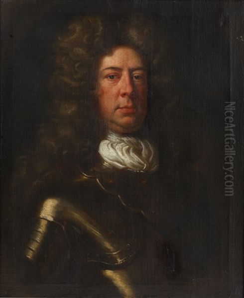 Portrait Of A Gentleman, In Armour And A White Cravat, Within A Painted Oval - view 1