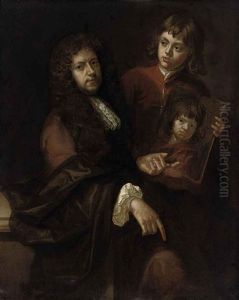 Portrait Of A Gentleman And A Young Boy (the Artist's Husband Charles Beal And One Of Their Sons?) by Mary Beale
