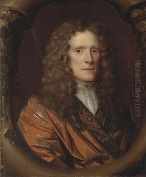 Portrait Of Sir Marmaduke Tunstall In A Red Coat And White Cravat - view 1