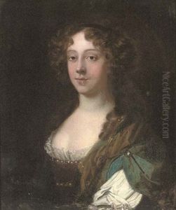 Portrait Of A Lady (lady Middleton ?), In A Brown Dress With Lace Trim