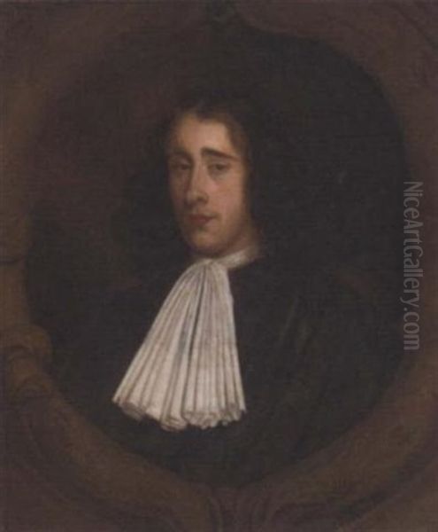 Portrait Of Justice John Shelden In A Black Robe And White Stock - view 1