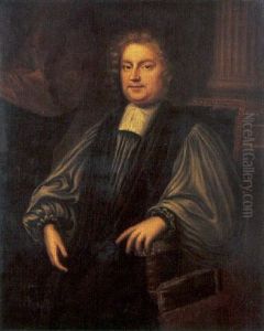 Portrait Of John Tillotson Wearing Clerical Robes, A Column Beyond by Mary Beale