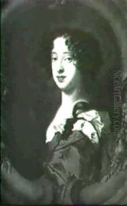 Portrait Of Mary, Wife Of William Payne, Wearing A Gold     Dress And Blue Shawl...