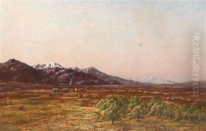 View Of Salt Lake City, Wasatch Mountains, Utah by Gamaliel Waldo Beaman