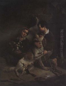 A Dog And Her Puppies