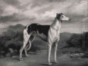 A Greyhound In A Highland Landscape by James Henry Beard