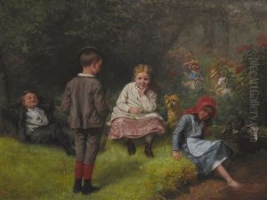 Children Playing In A Forest by William Holbrook Beard