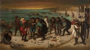 Anthropomorphized Monkeys At The Beach by William Holbrook Beard