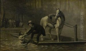 Lance, Cross And Canoe Across The Valley Of The Mississippi (illustration For Frontispiece) by William Holbrook Beard