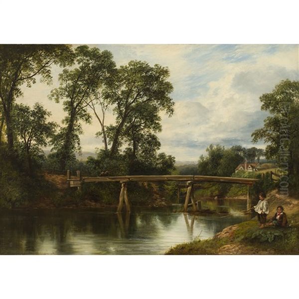 The Mill Bridge On The River Wey, Surrey - view 1