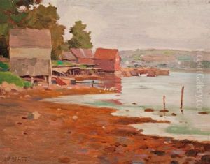 Boathouses At Low Tide