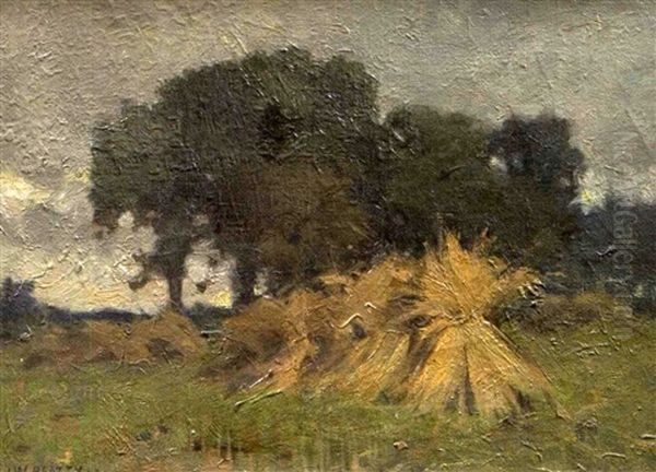 Wheat Stooks In A Field - view 1