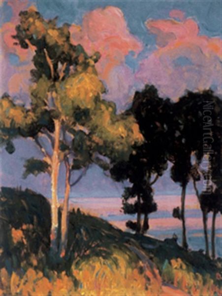 Birches At Sunset - view 1
