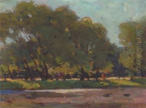 Cattle By The River by John William Beatty