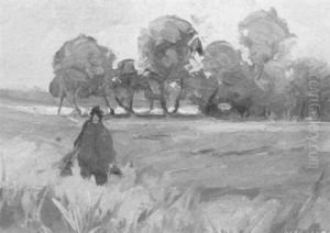 A Farm Worker In The Field by John William Beatty