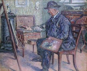 Peintre A Son Chevalet by Alcide-Marie le Beau