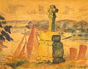 Voiliers Dans Le Golfe Du Morbihan by Alcide-Marie le Beau