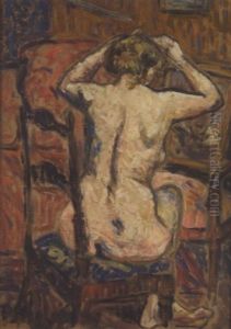 Femme Nue De Dos Se Coiffant