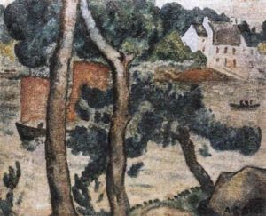 La Cale De Rosbras A Travers Les Arbres by Alcide-Marie le Beau
