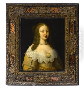 A Portrait Of A Lady In A Lace Collar by Charles Beaubrun