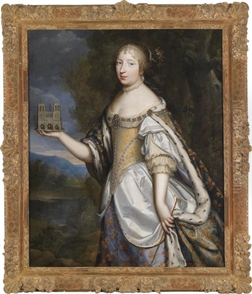 Portrat Der Maria Theresia Von Spanien, Konigin Von Frankreich, Als Schirmherrin Der Kathedrale Notre-dame De Paris - view 1