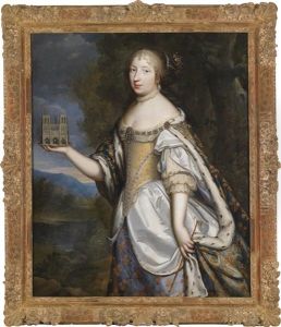 Portrat Der Maria Theresia Von Spanien, Konigin Von Frankreich, Als Schirmherrin Der Kathedrale Notre-dame De Paris