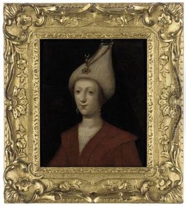Portrait Of A Lady In Oriental Costume by Charles Beaubrun