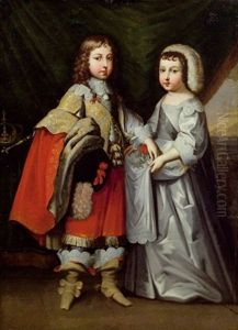 Ludwig Xiv. Mit Seinem Bruder Philippe by Charles Beaubrun