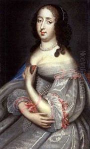 Portrait De Femme De Trois Quarts Au Collier De Perles by Charles Beaubrun