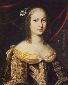 Portrait Of A Lady (madame Longuevuille?) In A Gold Embroidered Green Dress Portrait Of A Lady (madame Longuevuille?) In A Gold Embroidered Green Dress