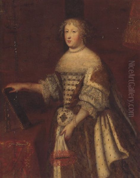 Portrait Of Marie-therese Of Austria, Queen Of France by Charles Beaubrun