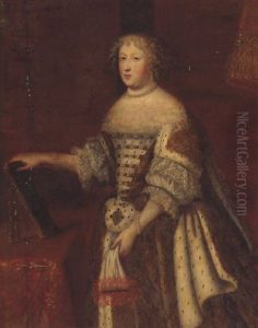 Portrait Of Marie-therese Of Austria, Queen Of France by Charles Beaubrun