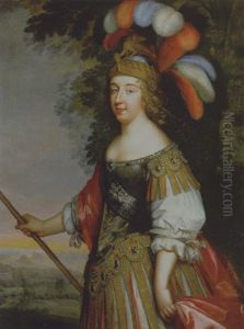 Portrait De La Grande Mademoiselle-anne Marie Louise D'orleans, Duchesse De Montpensier by Charles Beaubrun