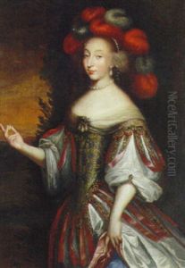 Portrait Of Maria Giovana Battista, Daughter Of The Duke Of Savoy, As Cleopatra by Charles Beaubrun