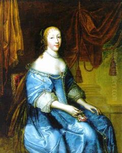 Portrait Of A Lady, Seated, Before A Column And A Draped Curtain