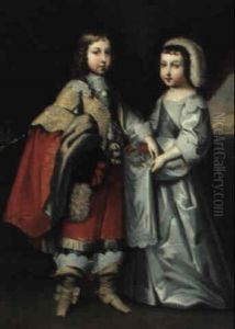 Konig Ludwig Xiv. Als Kind Mit Seinem Bruder, Dem Herzog Von Orleans