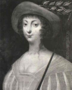 Portrait Of A Lady As A Shepherdess by Charles Beaubrun