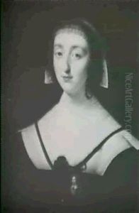 Portrait Of A Lady, Said To Be Mme. De Montmorency, Half    Length, Wearing A Black And White Costume And Headdress