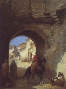Cavalier A L'entree De La Ville by Jean-Adolphe Beauce