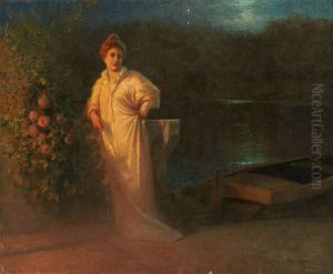 Jeune Femme Au Clair De Lune by Jean Beauduin