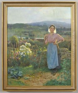 Young Woman In A Flower Garden