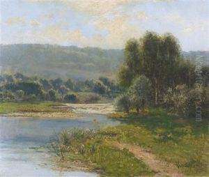 Sommerliche Flussuferpartie by Jean Beauduin