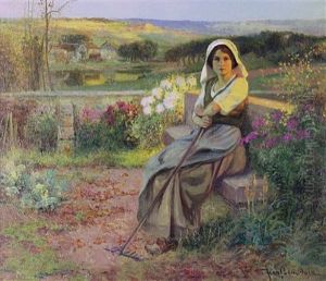 Woman In A Garden by Jean Beauduin