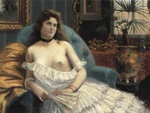 Lady Holding A Fan by Jean Beauduin