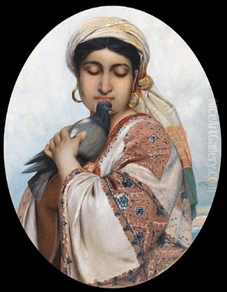 Oriental Girl With A Dove - view 1