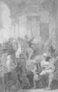 David Devant D'arche D'alliance Amenee Et Portee Par Les Levites