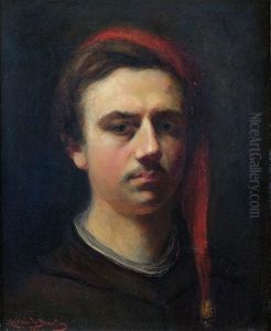 Portrait D"homme Au Bonnet Rouge by Anatole Henri de Beaulieu