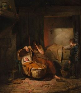Bauerin Mit Ihren Kindern by Joseph Beaume