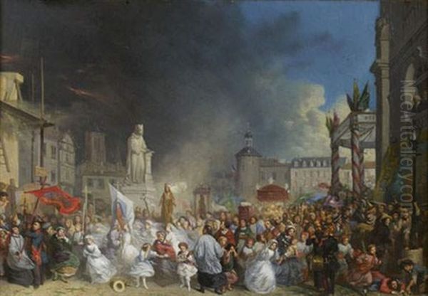 L'orage Pendant La Procession De La Fete-dieu - view 1