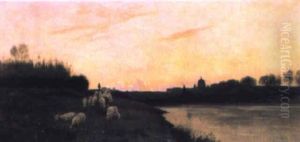 Bord Du Tiber by Auguste-Bouthillier de Beaumont